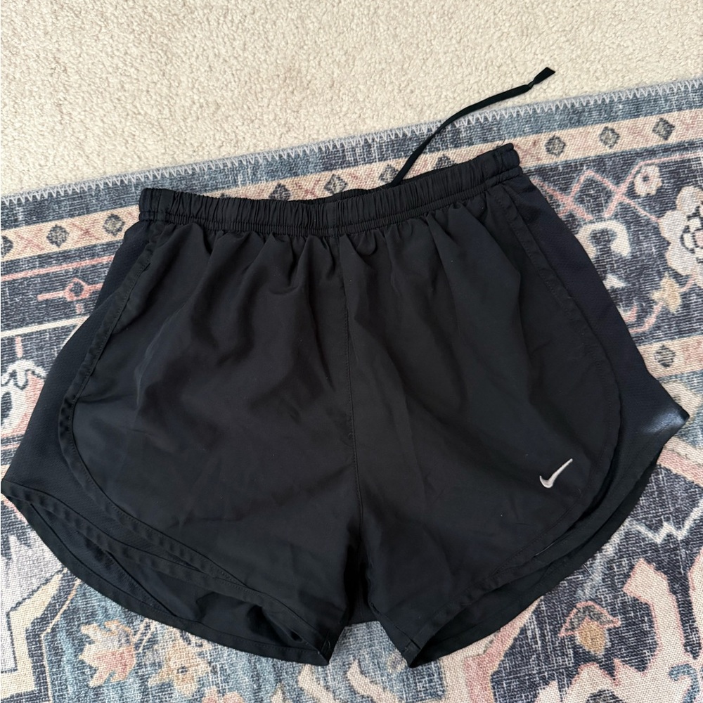 Nike Black Women's Athletic Shorts with White Swoosh